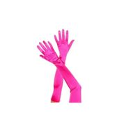 Samur Pembe Renk Ekstra Lüks Parlak Uzun Boy Saten Eldiven