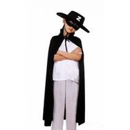 Samur Zorro Çocuk Boy Pelerin + Şapka + Maske Kostüm Seti