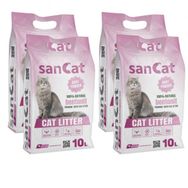 Sancat 4x10 lt Bebek Pudrası Kokulu Premium Beyaz Kedi Kumu