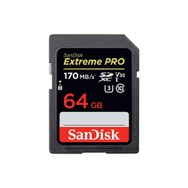 Sandisk Extreme Pro Sdxc Uhs-I 64 GB V30 U3 4K Uhd Videolar 170 MB/S Okuma Hızı Isı ve Soğuğa Dayanıklı Hafıza Kartı
