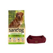 Sandog Premium Lamb Rice 15 kg Yavru Köpek Maması + Mini Small Bordo Yatak