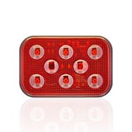 Sanel SBD12R6 Dış Makan Uyumlu Kırımızı 12V Üniversal Kare 6 Led Aydınlatma