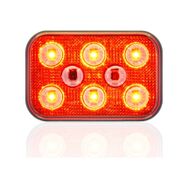Sanel SBDF6RDış Mekan Uyumlu Kırmızı Çakarlı 12 - 24V Universal Kare 6 Led Aydınlatma