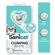 Sanicat Clumping White Cotton Fresh Oksijen Kontrol 20 lt Kedi Kumu