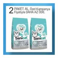 Sanicat Clumping White Oksijen Kontrol Süper Topaklanan 2x8 lt Kedi Kumu