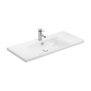 Sanovit Soft 100 cm Beyaz Konsollu Oval Köşeli Lavabo