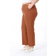 Şans Kadın Büyük Beden Tarçın Bel Komple Lastik Cepli Kumaş Pantolon 65N38733
