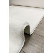 Sarar Post Peluş Beyaz Kaymaz Taban Kesme 80x300 cm Yolluk
