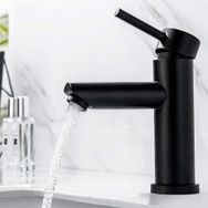 Sardıcı Siyah Kaplama Çift Su Girişli Yüksek Model Lavabo Bataryası