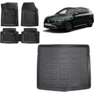 Sare Tuning Fiat Egea Cross 2015 Model 3D Siyah İnce Stepneli Siyah Bagaj Havuzu ve 4D Luxury Havuzlu Paspas