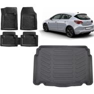 Sare Tuning Opel Astra J Hatchback Siyah 3D Bagaj Havuzu ve 4D Luxury Havuzlu Paspas