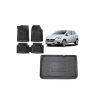 Sare Tuning Opel Corsa E 2016 Model Uyumlu Siyah 3D Üst Bagaj Havuzu ve 4D Luxury Havuzlu Paspas