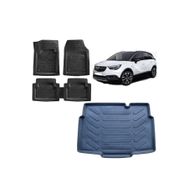 Sare Tuning Opel Crossland 2023 Model Alt Kademe Siyah 3D Bagaj Havuzu ve 4D Luxury Havuzlu Paspas