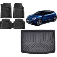 Sare Tuning Renault Captur 2023 Model Uyumlu Üst Kademe Siyah 3D Bagaj Havuzu ve 4D Luxury Havuzlu Paspas