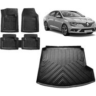 Sare Tuning Renault Megane 4 2017 Model Sağ Cepli Siyah 3D Bagaj Havuzu ve 4D Luxury Havuzlu Paspas