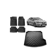 Sare Tuning Renault Megane 4 2018 Model Sağ Cepli Siyah 3D Bagaj Havuzu ve 4D Luxury Havuzlu Paspas