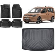 Sare Tuning Volkswagen Caddy 2021 Sonrası 3d Bagaj Havuzu ve 4D Luxury Havuzlu Paspas