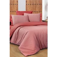 Sarev Fancy Stripe Kırmızı King Size Nevresim Takımı