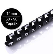 Sarff 14 mm Plastik Spiral Siyah 60-90 Yaprak Kapasiteli 100'lü Kutu Plastik Spiral