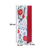 Sarkap 13x36x9 cm Kırmızı Çiçek Desenli Hediyelik Karton Çanta