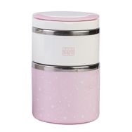 Saro 820 ml Pembe 2 Katlı Isı Yalıtımlı Termos Yemek Mama Kabı