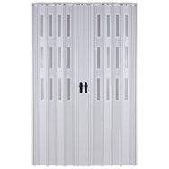 Sarpaş Beyaz Camlı Çift Açılım Katlanır Pvc 132x205 cm 12 mm Akordiyon Kapı