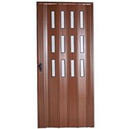 Sarpaş Ceviz Camlı 12 mm Katlanır Akordeon Pvc 117x216 cm Akordiyon Kapı