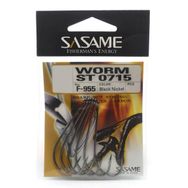 Sasame F-955 Worm ST0715 N2-0 Black Chrome Olta İğnesi