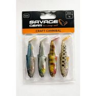Savage Gear Craft Cannibal Paddletail 8.5 cm 7 gr Clear Water Mix 4 Adet Suni Balık Yemi