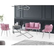 Says Metal Krom Pembe Çay Seti