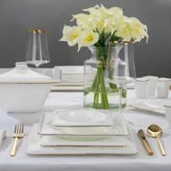 Schafer Blanc Bone 60 Parça Altın Yemek Takımı