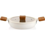 Schafer Ceramoni Krem 22 cm Seramik Kapaklı Sahan