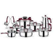 Schafer Compact Bordo 18 Parça Çelik Tencere Seti