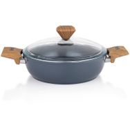 Schafer Fiesta Seramik 24 cm Siyah Basık Tencere