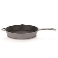 Schafer Guss Chef Demir Döküm 28 cm Yuvarlak Izgara Tava Gri