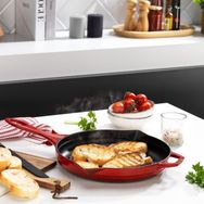 Schafer Guss Chef Döküm Yuvarlak 28 cm Grill Tava