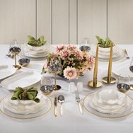 Schafer Lina Bone Gold 56 Parça Yemek Takımı
