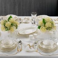 Schafer Mia Gold Detaylı Beyaz 56 Parça Yemek Takımı
