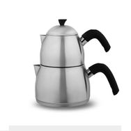 Schafer Wide Metal Orta Boy Siyah Çaydanlık Takımı