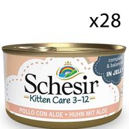 Schesir 28x85 gr Ton-Tavuk-AloeVera Karışık Yavru Kedi Konservesi