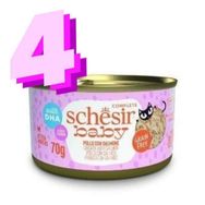 Schesir 4x70 gr Babycat Tavuklu ve Somon Balıklı Tahılsız Yavru Kedi Konservesi
