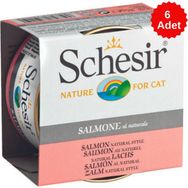 Schesir 6x85 gr Natural Brine Somonlu Kedi Konservesi