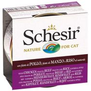 Schesir 6x85 gr Tavuklu ve Sığır Etli ve Pirinçli Konserve Yetişkin Kedi Maması