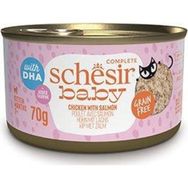 Schesir 70 gr Babycat Tavuklu ve Somon Balıklı Tahılsız Yavru Kedi Konservesi