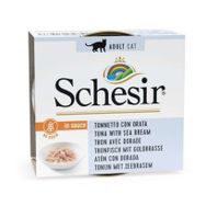 Schesir 70 gr Ton Balıklı ve Çipuralı Naturel Soslu Tahılsız Kedi Konservesi