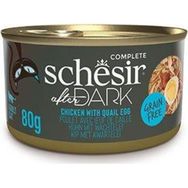 Schesir 80 gr After Dark Sos İçinde Tavuklu ve Bıldırcın Yumurtalı Tahılsız Yetişkin Kedi Konservesi