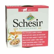 Schesir 85 gr Salads Poke Sos İçinde Tavuk Sığır Mango ve Yeşil Fasulyeli Kedi Salatası Konservesi