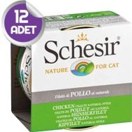 Schesir 85 gr x12 Tavuk Fileto Soslu Kedi Konservesi
