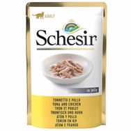 Schesir Jöle İçersinde Pouch Ton Balık ve Tavuklu 85 gr Yetişkin Kedi Konservesi