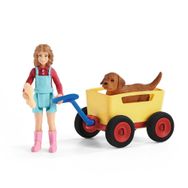 Schleich 42543 Yavru Köpek Arabası Figür